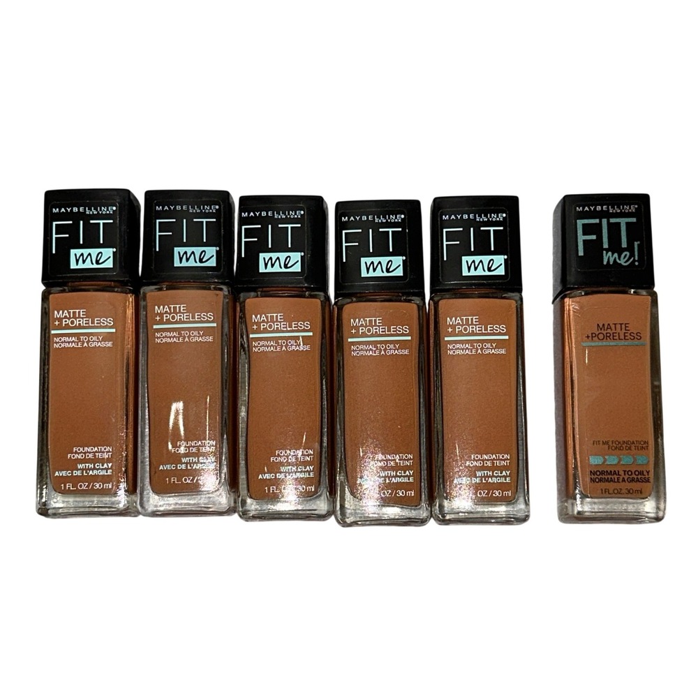 Maybelline Fit Me Matte+Poreless 358 Latte Foundation NEW Lot of 6